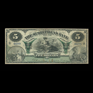 Canada, St. Stephen's Bank, 5 dollars : 2 janvier 1903