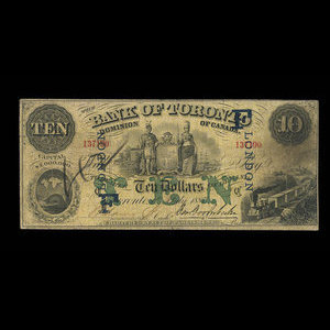 Canada, Bank of Toronto (The), 10 dollars : 1 juillet 1887