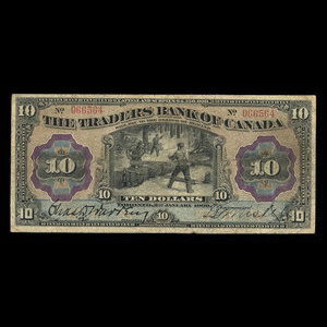 Canada, Traders Bank of Canada, 10 dollars : 2 janvier 1909