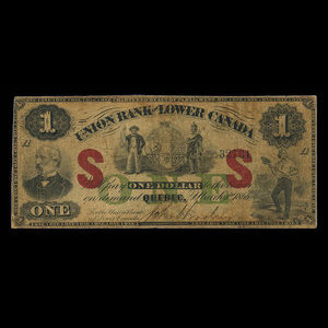 Canada, Union Bank of Lower Canada, 1 dollar : 1 mars 1866