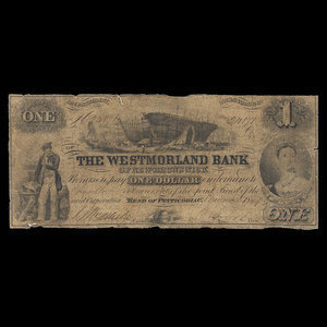 Canada, Westmorland Bank of New Brunswick, 1 dollar : 1 novembre 1859