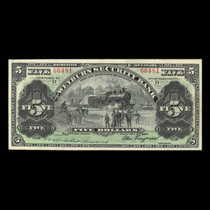 Canada, Weyburn Security Bank, 5 dollars : 3 janvier 1911