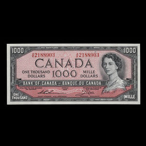 Canada, Banque du Canada, 1,000 dollars : 1954