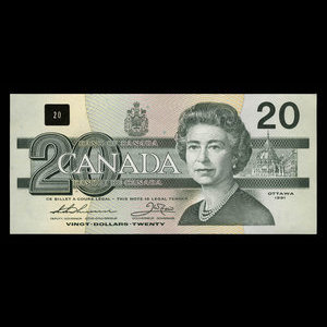 Canada, Banque du Canada, 20 dollars : 1991