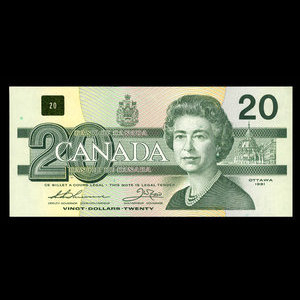 Canada, Banque du Canada, 20 dollars : 1991