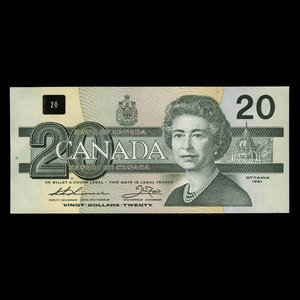 Canada, Banque du Canada, 20 dollars : 1991