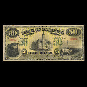 Canada, Bank of Toronto (The), 50 dollars : 2 février 1920