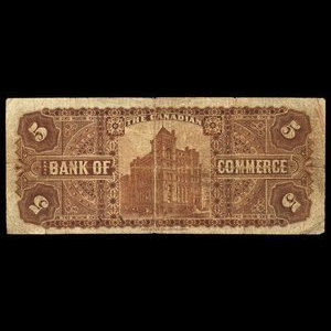 Canada, Canadian Bank of Commerce, 5 dollars : 1 mai 1912