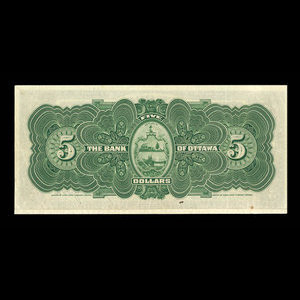 Canada, Bank of Ottawa (The), 5 dollars : 1 juin 1917