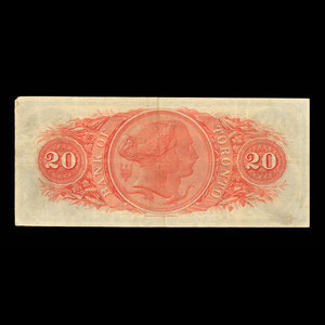 Canada, Bank of Toronto (The), 20 dollars : 1 juillet 1887