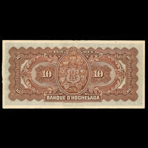 Canada, Banque d'Hochelaga, 10 dollars : 2 janvier 1917