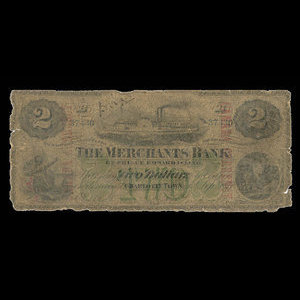 Canada, Merchants Bank of Prince Edward Island, 2 dollars : 1 septembre 1877