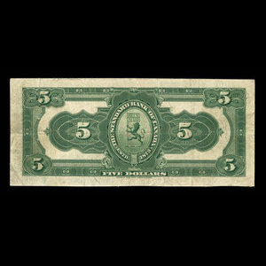 Canada, Standard Bank of Canada, 5 dollars : 2 janvier 1914