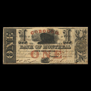 Canada, Banque de Montréal, 1 dollar : 1 mai 1849