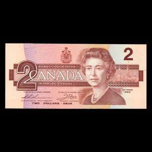 Canada, Banque du Canada, 2 dollars : 1986