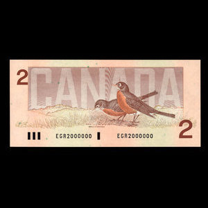 Canada, Banque du Canada, 2 dollars : 1986