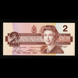 Canada, Banque du Canada, 2 dollars : 1986