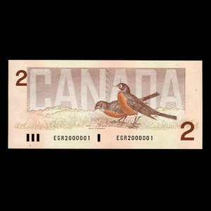 Canada, Banque du Canada, 2 dollars : 1986