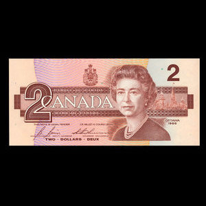 Canada, Banque du Canada, 2 dollars : 1986