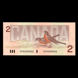 Canada, Banque du Canada, 2 dollars : 1986