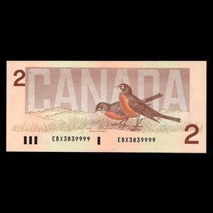 Canada, Banque du Canada, 2 dollars : 1986