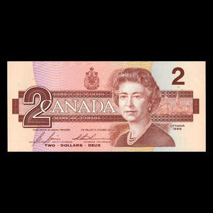 Canada, Banque du Canada, 2 dollars : 1986