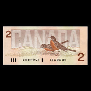 Canada, Banque du Canada, 2 dollars : 1986