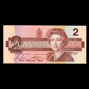 Canada, Banque du Canada, 2 dollars : 1986