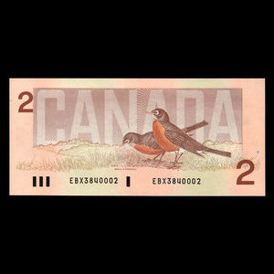 Canada, Banque du Canada, 2 dollars : 1986