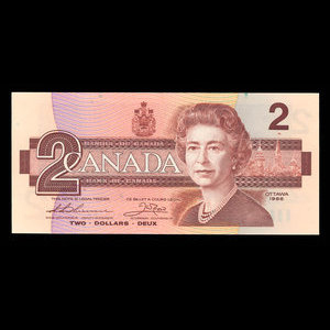 Canada, Banque du Canada, 2 dollars : 1986