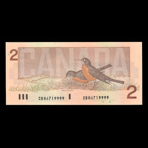 Canada, Banque du Canada, 2 dollars : 1986