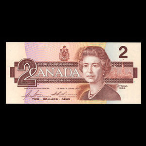 Canada, Banque du Canada, 2 dollars : 1986