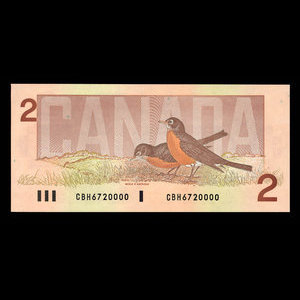 Canada, Banque du Canada, 2 dollars : 1986