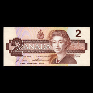 Canada, Banque du Canada, 2 dollars : 1986