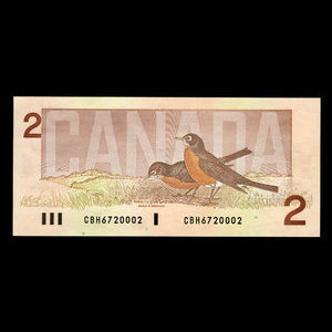 Canada, Banque du Canada, 2 dollars : 1986