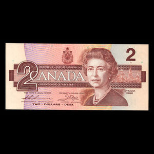 Canada, Banque du Canada, 2 dollars : 1986