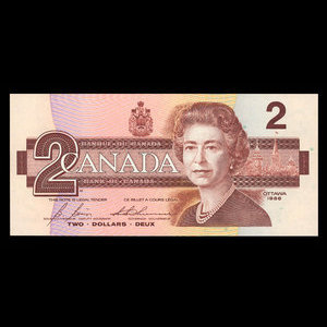 Canada, Banque du Canada, 2 dollars : 1986