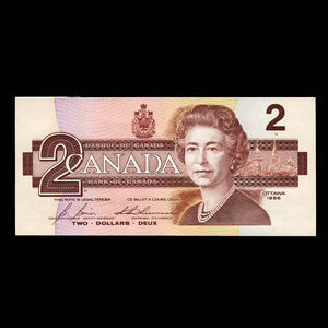 Canada, Banque du Canada, 2 dollars : 1986