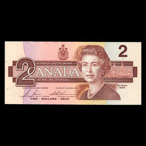 Canada, Banque du Canada, 2 dollars : 1986