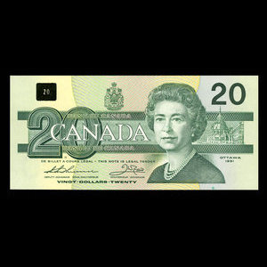 Canada, Banque du Canada, 20 dollars : 1991