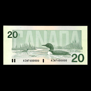 Canada, Banque du Canada, 20 dollars : 1991