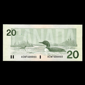 Canada, Banque du Canada, 20 dollars : 1991