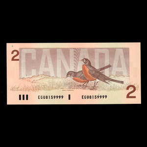 Canada, Banque du Canada, 2 dollars : 1986