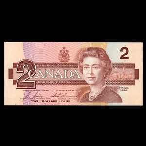 Canada, Banque du Canada, 2 dollars : 1986