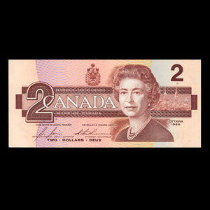 Canada, Banque du Canada, 2 dollars : 1986