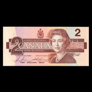 Canada, Banque du Canada, 2 dollars : 1986