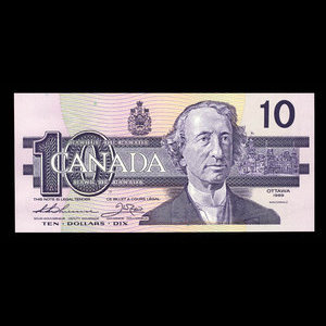 Canada, Banque du Canada, 10 dollars : 1989