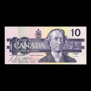 Canada, Banque du Canada, 10 dollars : 1989