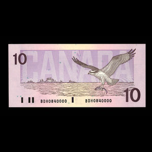 Canada, Banque du Canada, 10 dollars : 1989