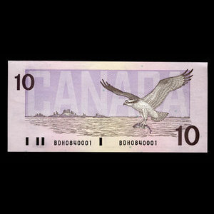 Canada, Banque du Canada, 10 dollars : 1989